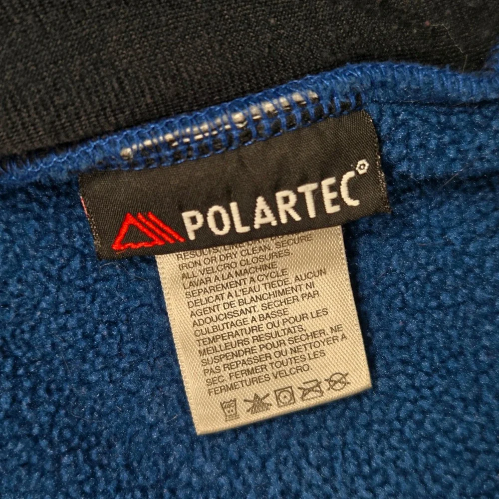 Vintage The North Face Polartec Fleece Vest Men L Blue Black Denali Full Zip Y2K